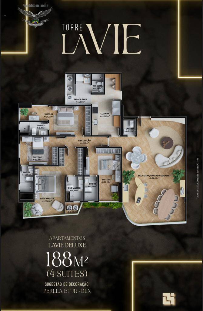 Apartamento à venda com 4 quartos, 188m² - Foto 21