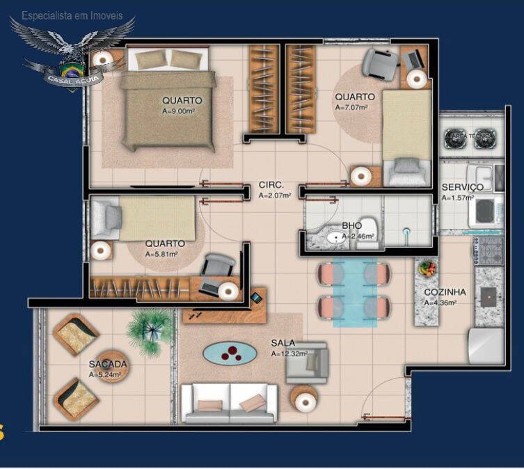 Apartamento, 3 quartos, 57 m² - Foto 17